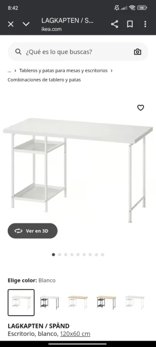 Escritorio Ikea LAGKAPTEN / SPÄND blanco