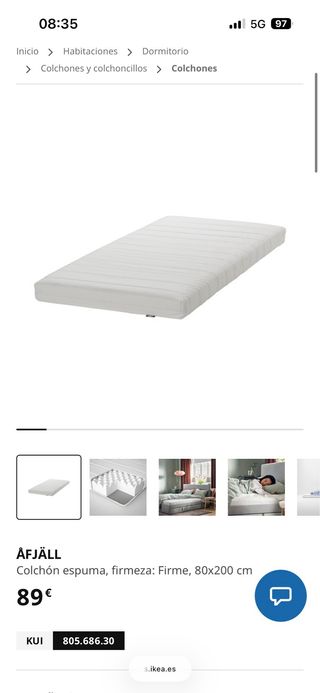 Cama diván nido Brimnes con 2 colchones.