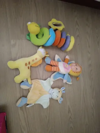 Lote Juguetes Bebé Peluche Jirafa Gusano