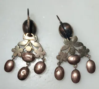 Pendientes Plata y Oro S. XVIII Amatistas