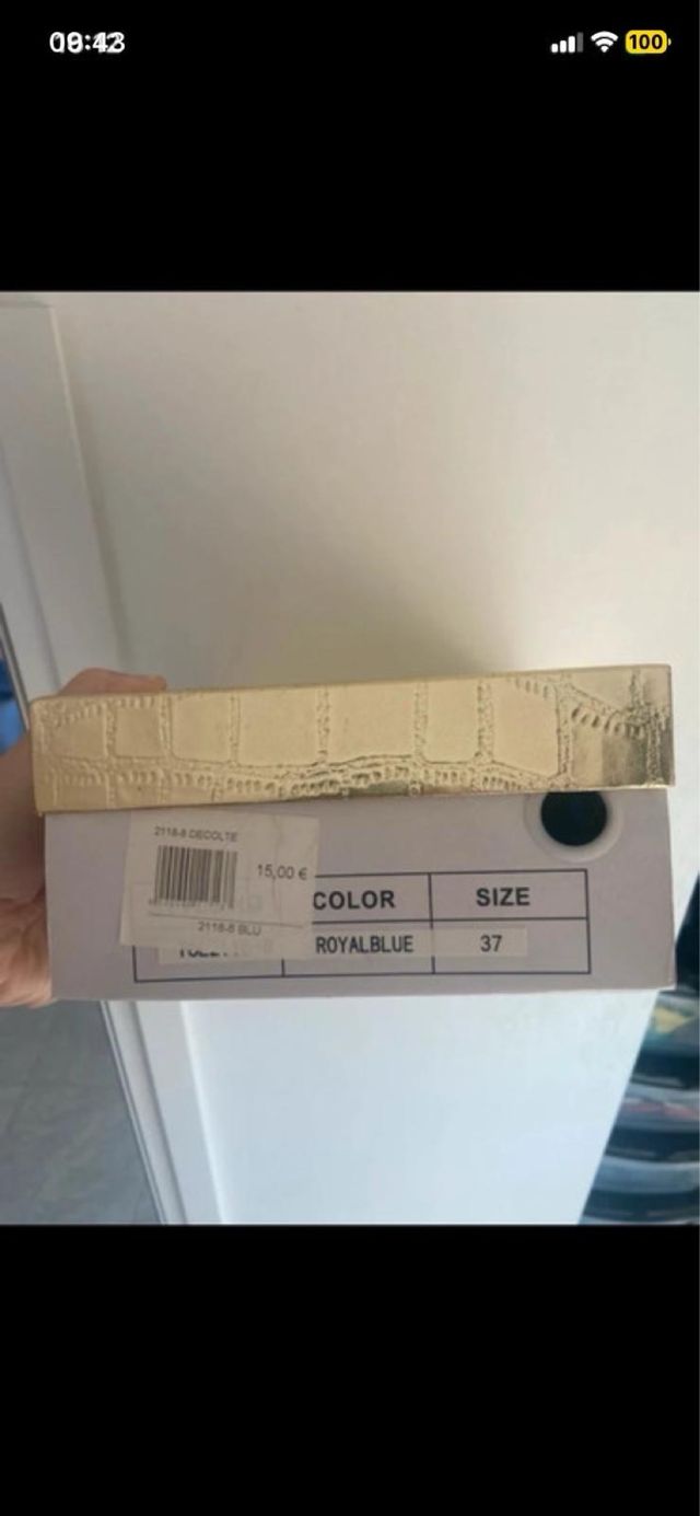 Décolleté donna blu con strass tg 37