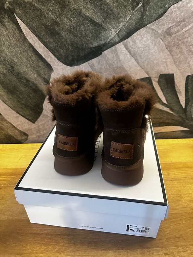 Botines  piel marrón chocolate forradas a ESTRENAR