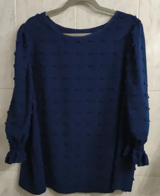 Blusa azul con textura Talla 4XL
