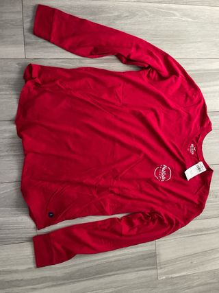 Camiseta Hollister Roja Manga Larga