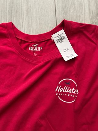 Camiseta Hollister Roja Manga Larga