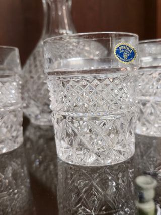 Licorera con vasos Cristal Bohemia