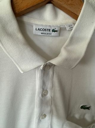 Polo Lacoste Clásico Talla M Blanco