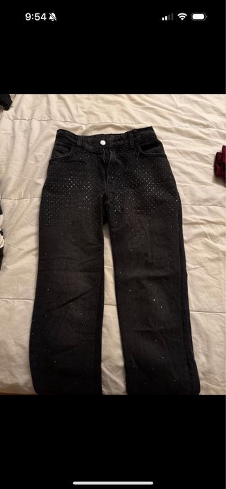 Pantalón Zara Negro Brillante