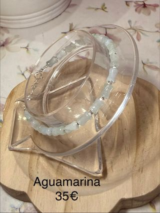Pulsera Plata 925 Aguamarina 19cm