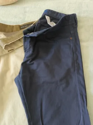 Pantalones Zara Hombre Beige y Azul