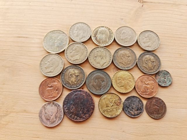 Lote 21 monedas antiguas españolas