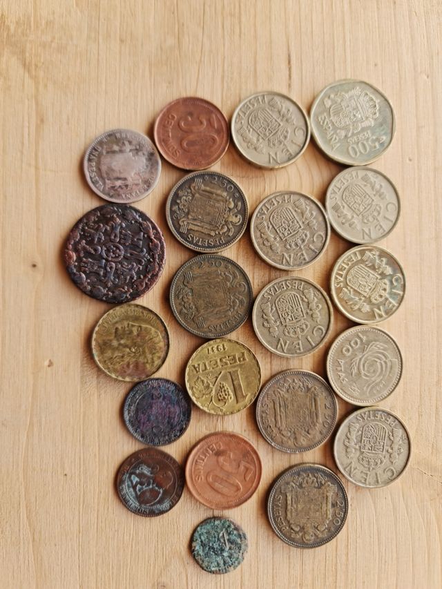 Lote 21 monedas antiguas españolas