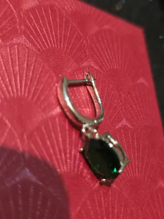 Conjunto Plata 925 Esmeralda Sintética