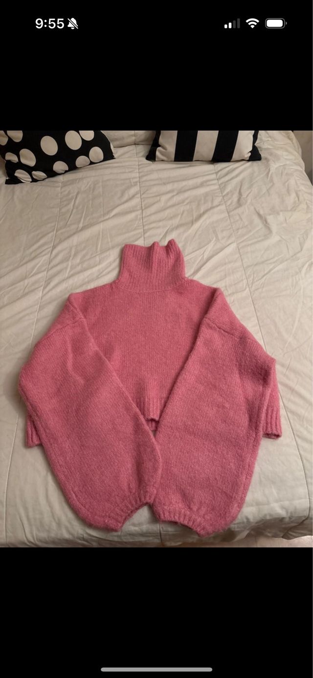 cuello alto rosa talla única