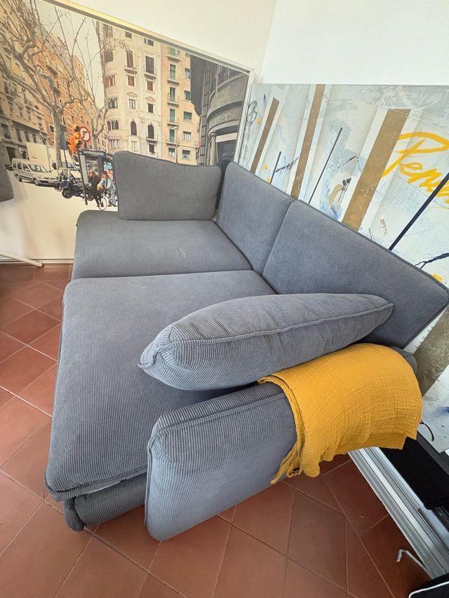 Sofá Cama Gris Pana