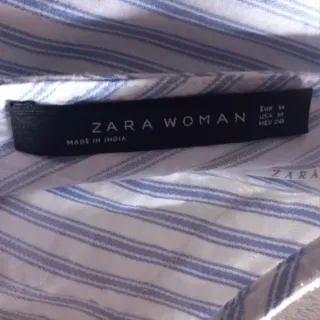 Blusa ZARA Rayas Encaje Talla M