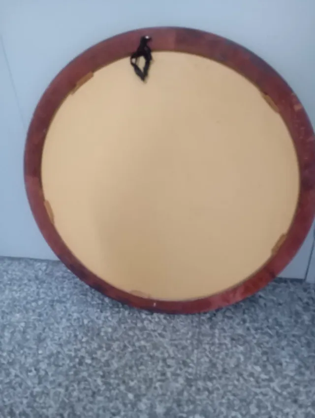 Espejo Redondo Madera y Cristal