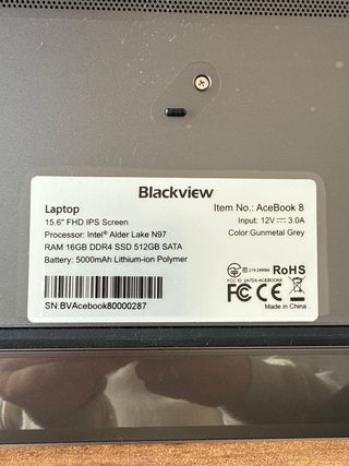 Ordenador portátil Blackview gris