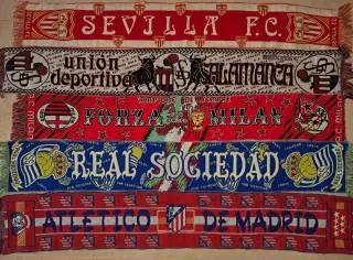 Bufandas de fútbol varios equipos, indivisibles