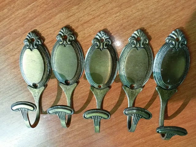 5 Ganchos de Cortina Estilo Vintage Latón