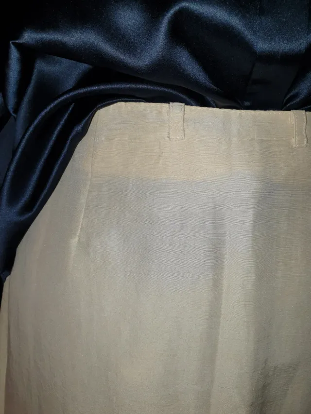 OFERTA Falda larga de seda beige