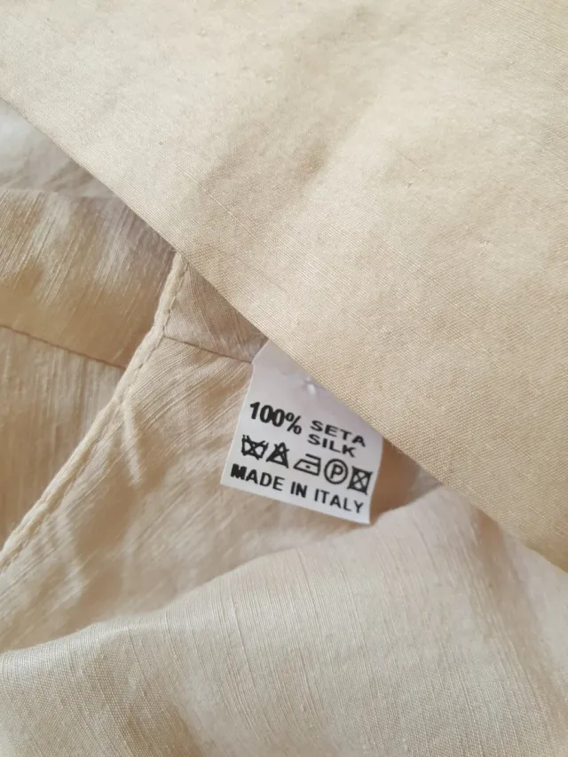 OFERTA Falda larga de seda beige