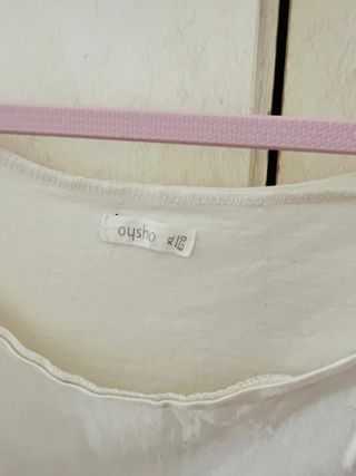 Camiseta Oysho Algodón Blanca Talla XL