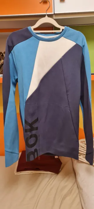 Sudadera Reebok Color Azul y Blanco, original