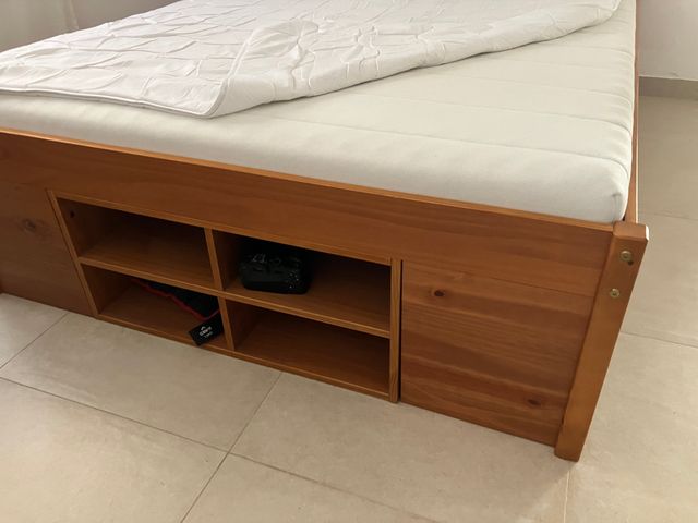 Cama Madera con Cajones y Almacenamiento