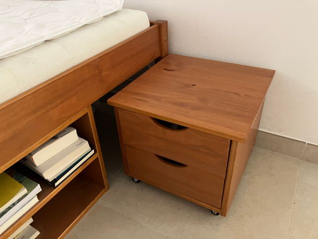 Cama Madera con Cajones y Almacenamiento