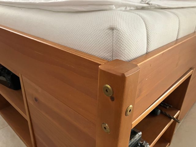 Cama Madera con Cajones y Almacenamiento