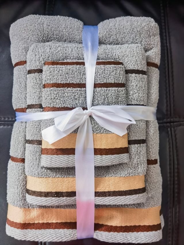 Juego 3 Toallas Algodón Lavabo Ducha Tocador