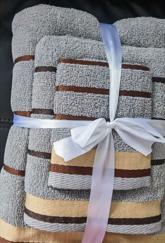 Juego 3 Toallas Algodón Lavabo Ducha Tocador