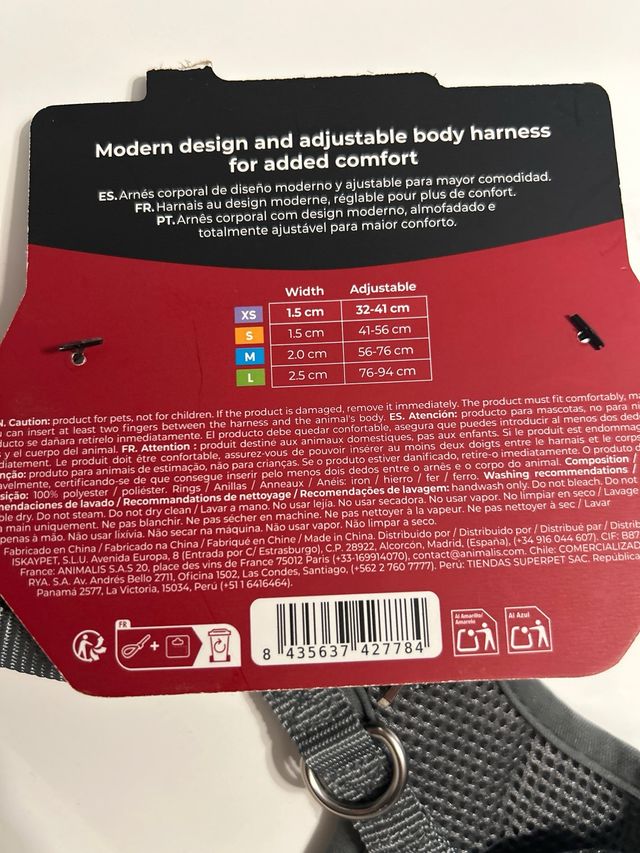 Arnés para gato o perro gotto Talla XS