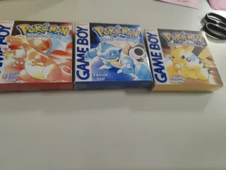 Lote 3 Juegos Pokémon Game Boy (Rojo, Azul, Pikach