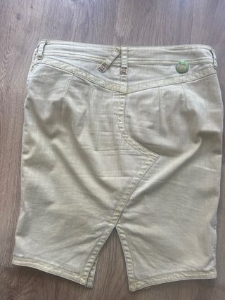 Falda vaquera Mango beige/amarilla