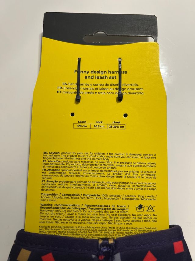 Arnés y correa para gato o perro pequeño