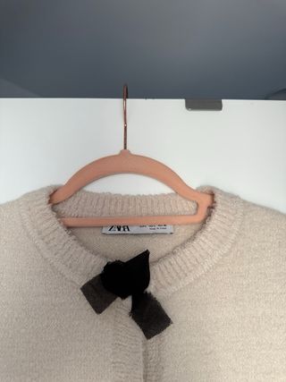 Chaqueta Zara Tweed con Lazos Negros