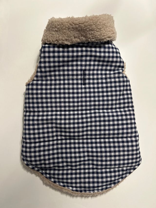 Abrigo Vichy Perro/Gato Beige y Azul