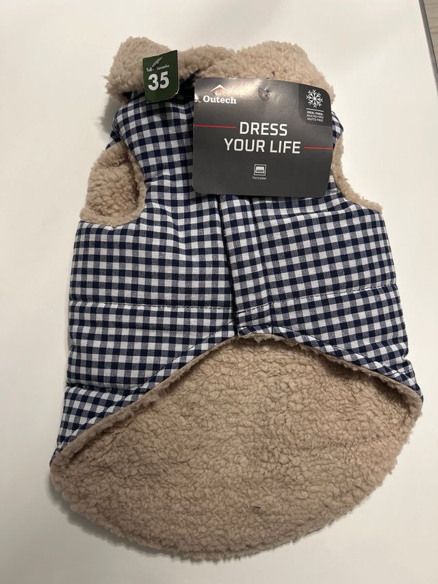 Abrigo Vichy Perro/Gato Beige y Azul