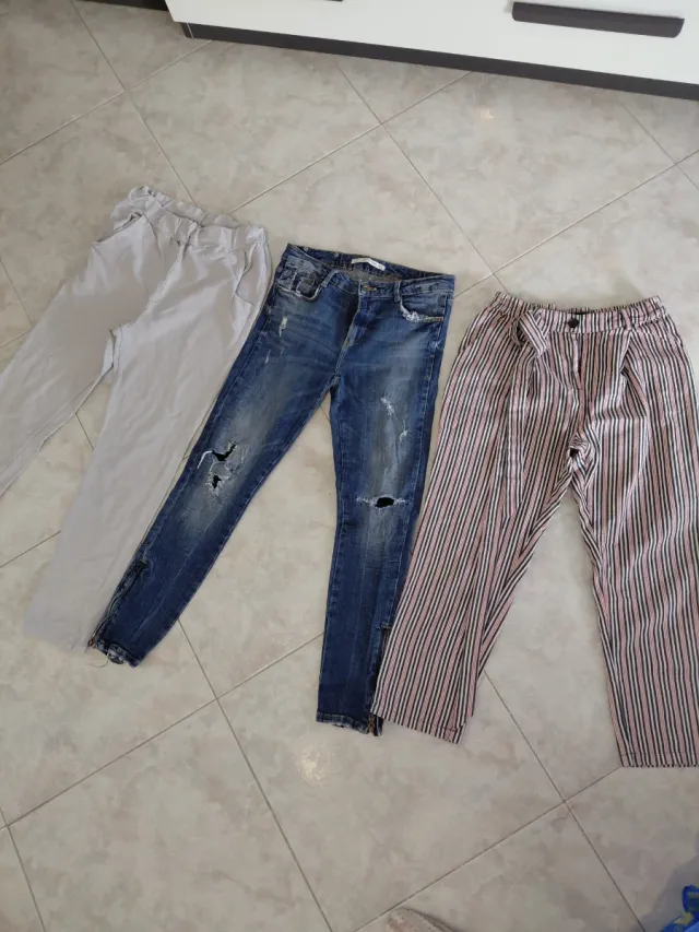 3 paia pantaloni ragazza tg S/M
