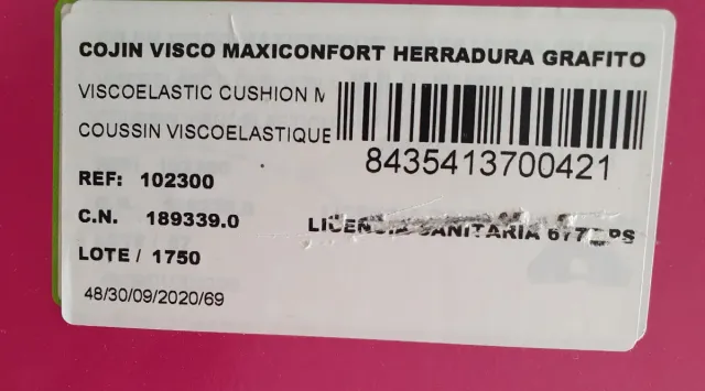 Cojín herradura para coxis, hemorroides, etc.