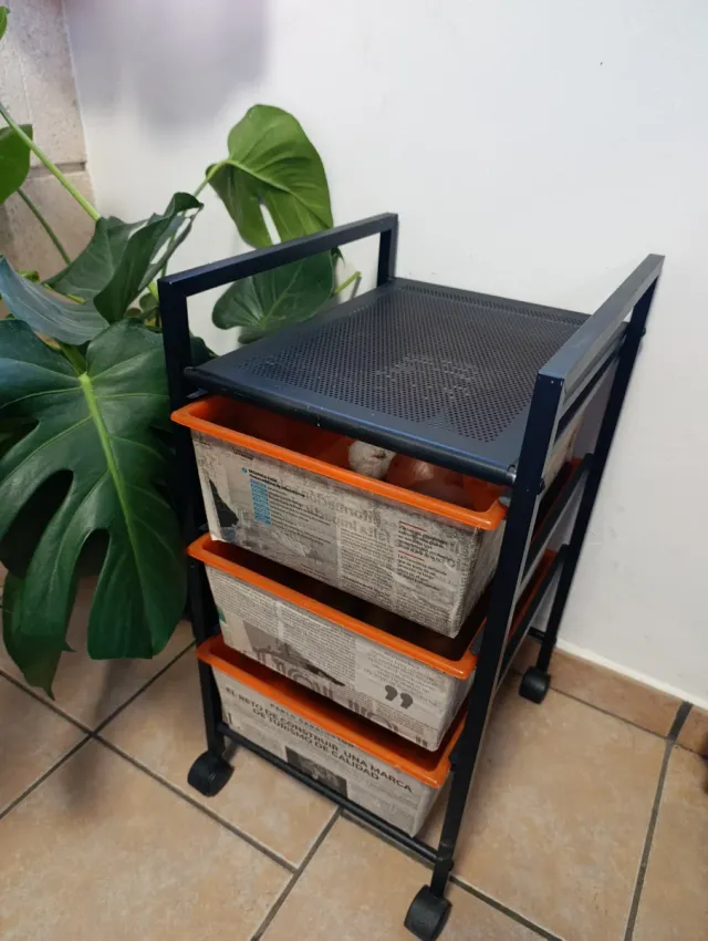 Carrello organizzatore con 3 cassetti.