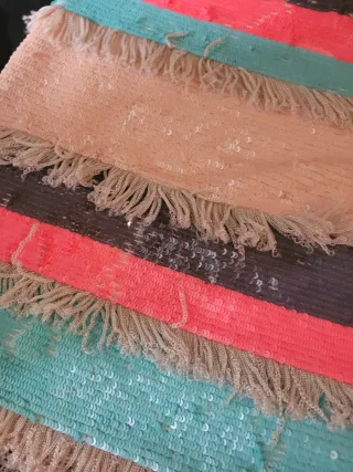 Falda mini lentejuelas beige, gris, rosa, turquesa