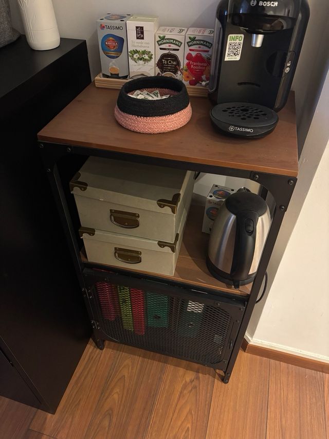 Mobile ausiliario ufficio/casa in metallo e legno