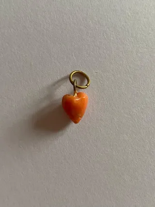Ciondolo cuore corallo arancio/rosso