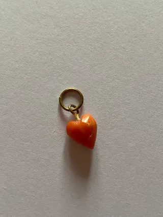 Ciondolo cuore corallo arancio/rosso