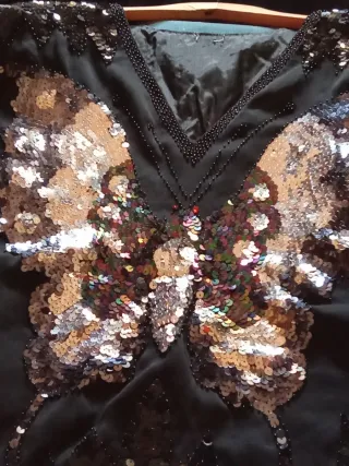 Blusa Vintage Mariposa Lentejuelas Talla Única