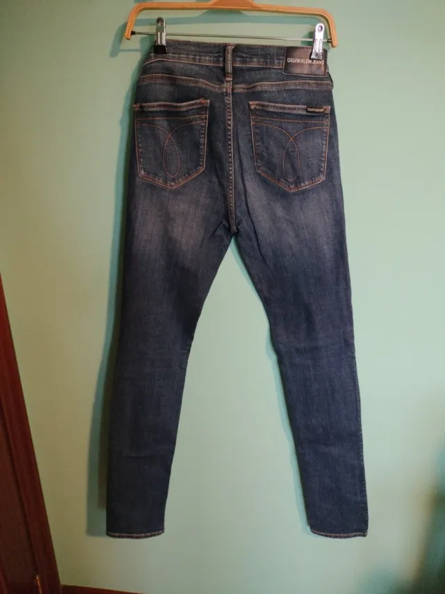 Pantalones Vaqueros Pitillo Calvin Klein Azules