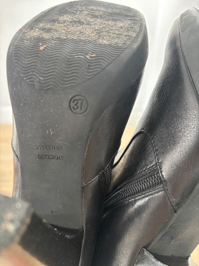 Stivaletti con tacco neri taglia 37